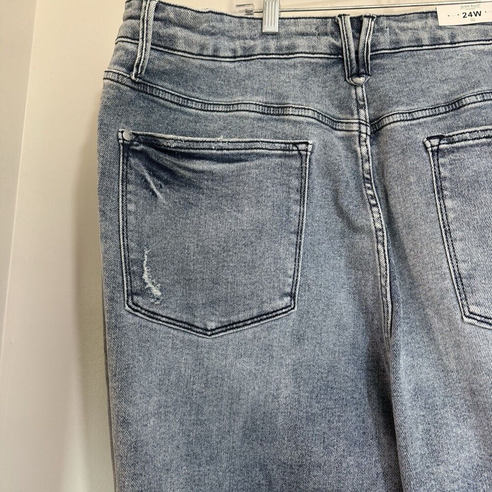 Judy Blue 24W Plus High Rise Distressed Blue Jeans Stretch Denim NWT - Picture 6 of 8